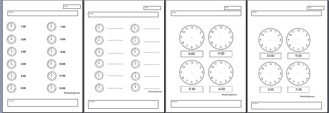 Schede Didattiche Orologio